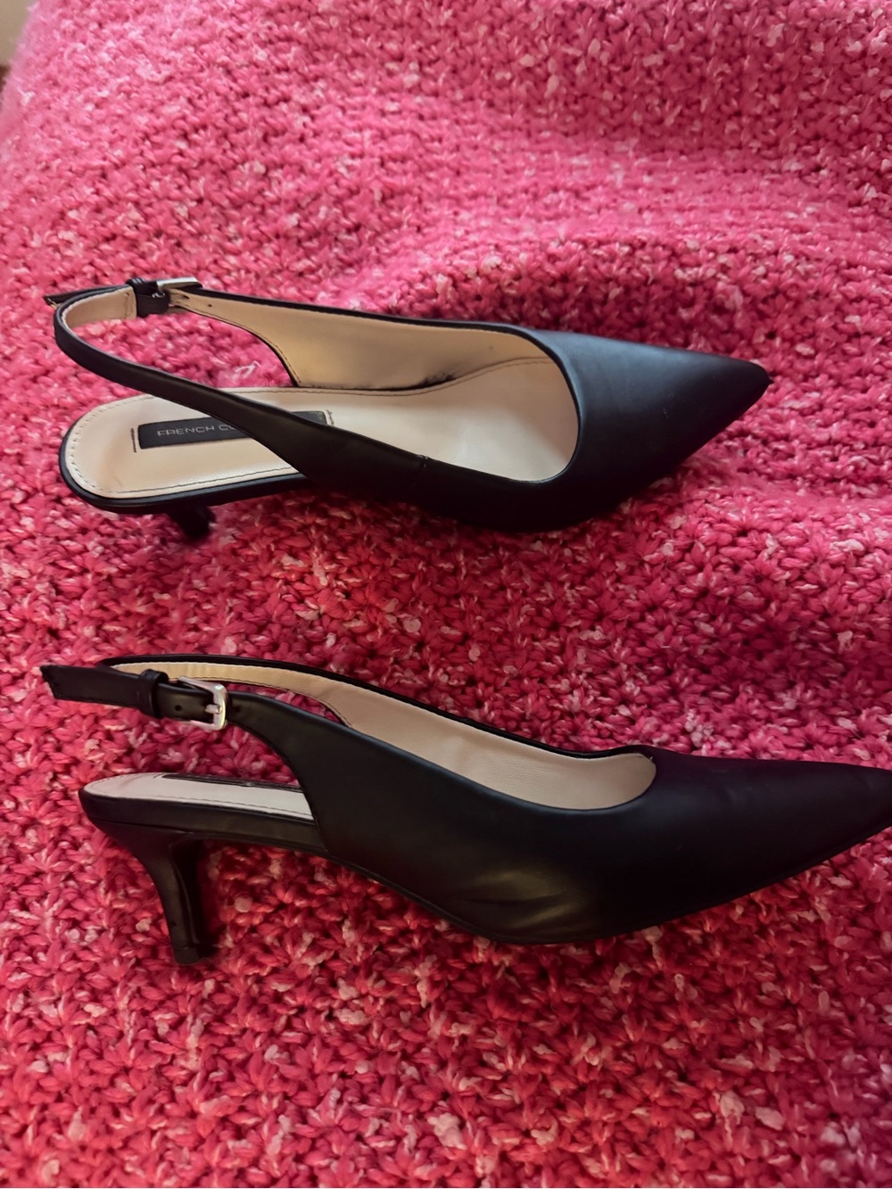 French Connection Black Pointed Slingback Heels - Picture 2 of 2